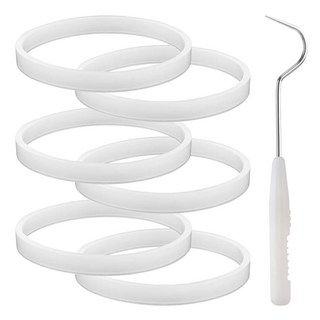 Nutri Ninja 블렌더용 고무 밀봉 링 개스킷 6개 10cm(3.9인치) 화이트 실리콘 씰 O-링 교체 부품 후크 포함 닌자 Auto-iQ Pro Extractor, Nutri Ninja 블렌더용 고무 밀봉 링 개스킷 6