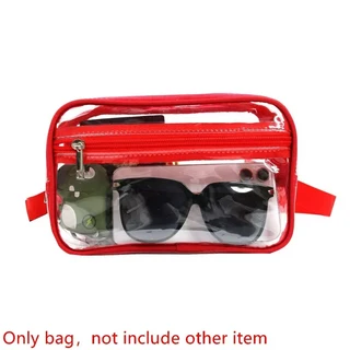 문짝지그 얼 숄더백 투명 웨이스트 백 휴대폰 가방 스포츠 패니 동전 지갑 PVC 허리 야외, 01 RED