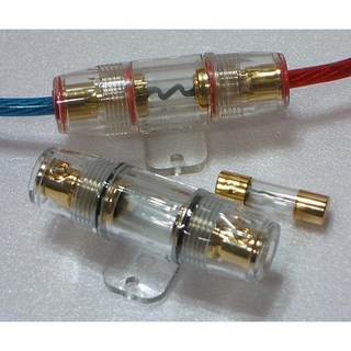 精巧汽音 MAVEHIKE 馬福駭客 改裝用...1入1出鍍金保險絲座（適合音響電源用）