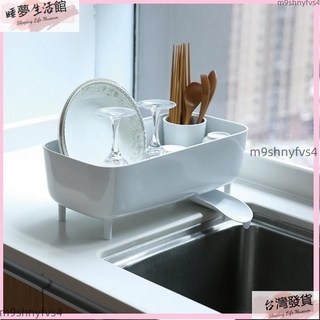 碗盤瀝水餐具收納籃 廚房瀝水架 碗碟收納架 瀝水碗架 濾水碗筷籃, 1個