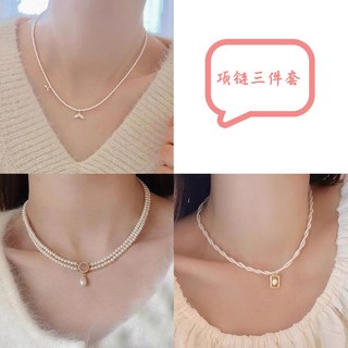 異域風項鏈精緻溫柔氣質小米項鏈珍珠新款鎖骨鏈在逃公主風雙層