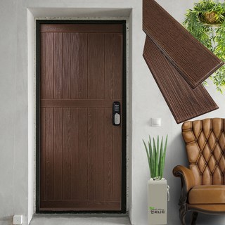 주택 아파트 현관문 셀프 보온 단열 보드 필름 시트 접착식 결로방지 단열재 pf보드 뽁뽁이 국내산, 월넛