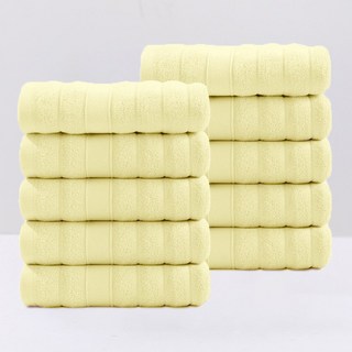록신 데일리 수건 세면타월 코마사 110g 30수, 10개, 옐로우