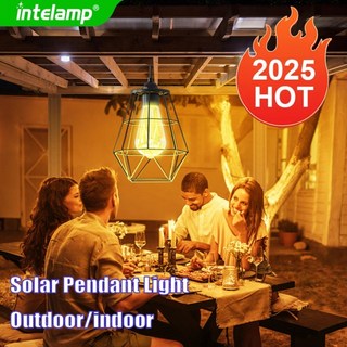 2025년형 솔라 펜던트 조명 실내외겸용 초고휘도 IP65 방수 솔라 창고등 (침실 거실 정원 차고용)