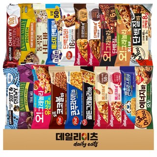 단백질바 & 에너지바 20종류 총 20개 (포스트 켈로그 닥터유 오그래놀라 커클랜드 네이처벨리 롯데 (단백질바 8종류 + 에너지바12종류)), 1세트, 40g