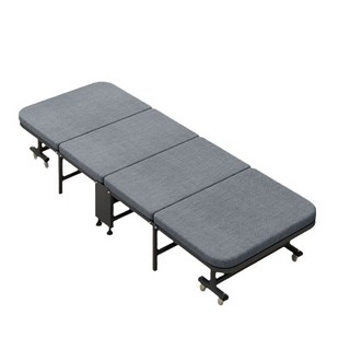 4단 접이식 이동식 수납편리 1인용 침대 병원 사무실 기숙사 바퀴형 린넨 간이침대, 헤드업 가능