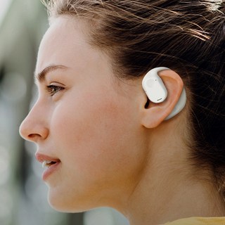 귀 안아픈 오픈형 블루투스 이어폰 통화품질 좋은 무통증 무선이어폰, 아이보리