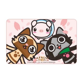 卡樂購 魔物獵人 艾路貓 優遊貼 卡貼 貼紙，可愛造型，黏貼牢固，多款圖案，用途廣泛, 1個, 櫻花