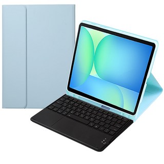 갤럭시탭 A11 플러스 LED 터치패드 키보드 북커버 케이스 S펜 수납, 스카이블루콤비, 1개