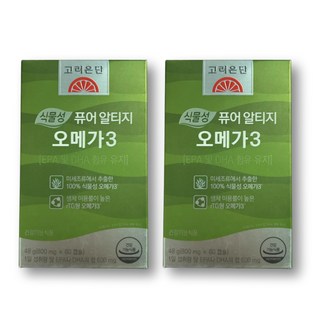 식물성 퓨어 알티지 rtg 오메가3 미세조류 비건 인증 임산부 채식주의자 오메가 쓰리, 60정, 2세트