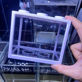 積木鬥魚缸【大 小 粉色 黑色 透明】小型觀賞缸 鬥魚專用缸 自由堆疊 懶人魚缸 壓克力缸 立方缸, 1個, 積木缸(小) 白色