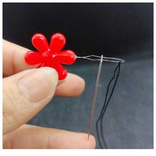 花朵引線器 穿針器 手工手縫針穿線器, 顏色隨機-花朵穿線器, 2個