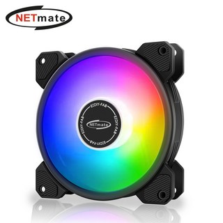 NETmate NM-RGBFS207P Inner Ring ARGB 120mm 쿨링팬(블랙 단품) 6핀 케이스쿨러 팬쿨러, 1개