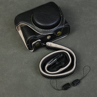 캐논 파워샷 V1 가방 숄더백 보호 풀커버 가죽 케이스, 검정 고급