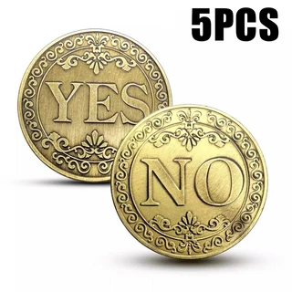 쿠쿠스토어 빈티지 청동 양각 주화 행운의 소원 기념 배지 예 결정 없음 이중 도금 1 3 5, 06 YES NO-5PCS