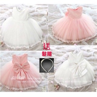 女童婚禮花童禮服裙 嬰幼童抓周禮服公主裙 新生兒彌月禮服 短袖背心連身裙 蕾絲小洋裝 女童表演生日畢業禮服