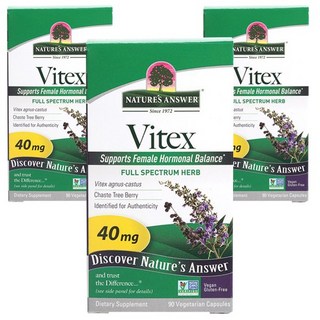 NATURE'S ANSWER 聖潔莓保健膠囊 40mg, 90顆, 3罐