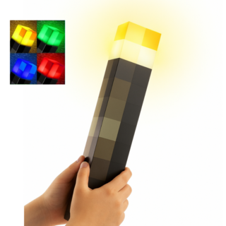 포클리어 2세대 개선형 마인크래프트 4색 불빛 조명 횃불 무드등 충전식 C-type 케이블 포함 FC-13, 4가지 불빛 램프