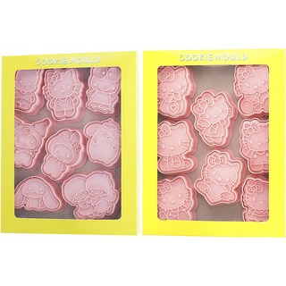 Mian Xiao Xin 비스킷 몰드 DIY 3D 입체 홈베이킹 도구 아이싱 쿠키스탬프 16종 세트 MX003, 키티 + 산리오, 1세트