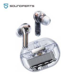 SoundPEATS Capsule3 Pro 真無線藍牙耳機 Hi-Res LDAC 透明版 藍牙耳機 ANC, 透明白