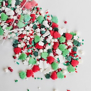 크리스마스 스프링클 펄 구슬 트리 눈사람 막대 스프링클, 1개, 300g