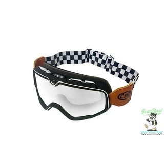 【吉兒基地 Gear Base】 EVO 飛行風鏡 風鏡 機車風鏡 雪鏡 山車帽 越野 防風 防紫外線 鏡框 鬆緊, 1個, 黑白綁帶+電鍍銀