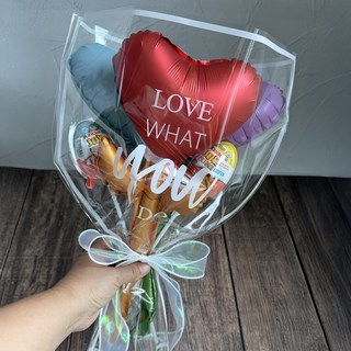 하트 세송이 풍선 꽃다발 만들기 DIY 세트 (킨더조이 미포함), 혼합킨더