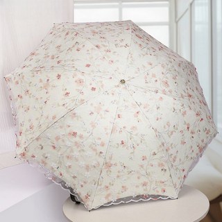 빅무드 플라워 암막 양산 겸 우산 이중 망사 레이스 3단 접이식 우양산