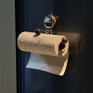 家廚房紙巾架吸盤磁吸免打孔懶人抹布架牆上壁掛紙巾架衛生間廁所, 原木色,吹風機支架, 1個