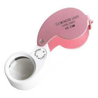 ZIO-BIZ 고배율 루페 40X-25MM 핑크 / 확대경 돋보기 현미경 루페 LOUPE LED 휴대용루페 자연학습 과학학습 과학준비물 곤충관찰 작업용확대경 휴대용확대경 실버용품, 1개