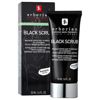 프랑스 에르보리앙 Erborian Purifying Charcoal Exfoliating Mask 퓨리파잉 페이스 블랙 스크럽 마스크, 6개, 50ml