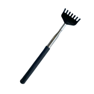 不鏽鋼 抓癢按摩二合一, 黑色 五段伸縮不求人, 1個