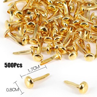 100/200/500개 금속 브래드 핀 패스너 금색 미니 스플릿 핀 종이 공예 예술 장식 스크랩북 학교 프로젝트용, 500Pcs