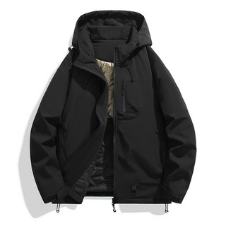 石墨烯發熱衝鋒衣 加棉加厚外套 連帽防風保暖夾克 騎行外套