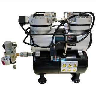 ASAHI AS196 美術空壓機 1/3HP雙氣缸無油靜音 噴漆模型美工DIY空氣壓縮機, 1個