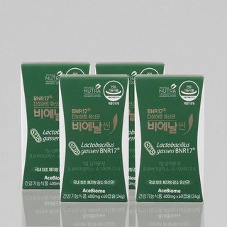 기타 다이어트 유산균 비에날씬 400mg x 60캡슐 4박스 /An, 60정, 4개