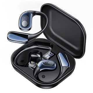 Mankiw맨큐 귀걸이형 노이즈캔슬링 무선 블루투스 오픈형 골전도 디자인 HiFi고음질 최신 블루투스 5.4 내장 고화질 마이크 S6, 블랙