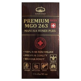 뉴질랜드 네이쳐스탑 NATURE`S TOP Medi Premium Manuka Honey Plus 프리미엄 매스틱 마누카꿀 (MGO 263+) 15ml x 30스틱, 6개, 450ml