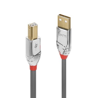 LINDY USB傳輸線 CROMO USB2.0 TYPE-A公 TO TYPE-B公 傳輸線 1-5M 適用於印表機, 灰 36643, 1個, 300 公分