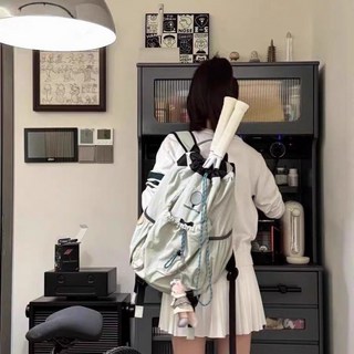 羽毛球包雙肩包男網球包女運動背包大容量3支裝防磨拍袋1851羽毛球背包羽球袋多功能運動背包 戶外學生背包羽毛球背包球拍收, 薄荷綠, 1個