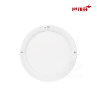 번개표 LED 엣지타입 원형 센서등 20W 220mm, 화이트 + 주광색, 1개