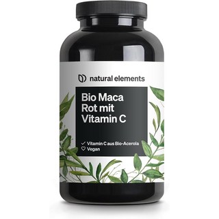 독일 네추럴 엘레먼츠 natural elements Maca Red 마카 레드 3000 mg With 내추럴 비타민C, 1개, 180정