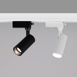 더쎈 레일조명 원통 COB 안정기 일체형 10W 스포트 레일등기구 (레일부속 별도구매), 4개, 화이트바디 주광색