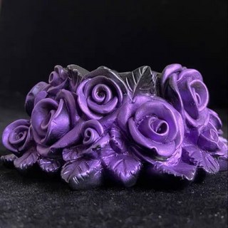 石之靈Soul Stone 天然水晶 玫瑰花水晶球座 玫瑰花造型, 金玫瑰,F