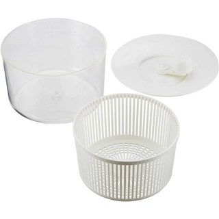 山研工業 日本製 蔬果脫水器 - 哈日媽咪愛用推薦，快速瀝水，透明外殼, 白, 1個