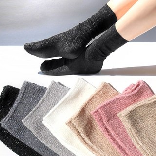 반짝이양말 5켤레 무료배송~ 글리터 펄 여성 여자 국산 골지 패션 르몬 모달 삭스