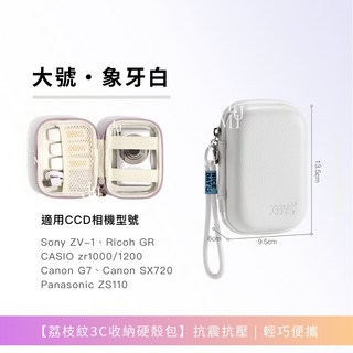 相機包 硬殼包：旅行收納、微單適用，3C小物軟萌堡壘，荔枝紋防水保護, 1個