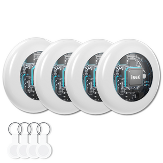 isee 아이시 애플인증 Find My 아이시태그 트래커 스마트태그 미아방지 위치추적기 나의찾기 호환, 4개, 화이트