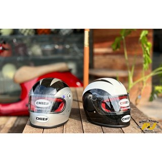 P&J 捷寶 騎士部品 Chief Hestia Speed Line 復古 全罩式 安全帽 (銀色.亮黑色）, 亮黑色,XXL號