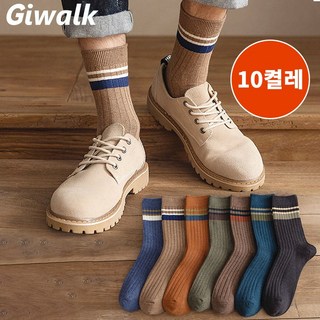 Giwalk 남성 양말 남자 겨울 패션 양말 흡습 속건 항균 탈취 10켤레
